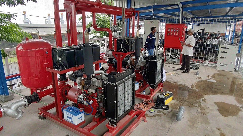 installasi hydrant pump